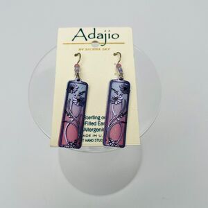 Adajio Sienna Sky Floral Filigree Dangle Earrings Pink Blue Purple Gradient 7592